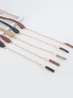 Stylish Belt Cowhide Leather Braided Dresses Shirt Belts With Fringe