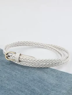 Stylish Belt Leather Metal Buckle Versatile Belts In Solid Color For Women