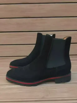 Suede Chelsea Boots For Men Suede Round Toe Ankle Boots