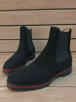 Suede Chelsea Boots For Men Suede Round Toe Ankle Boots