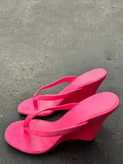 Suede Flip Flop Wedge Sandals Thong Women's Sandal Slippers