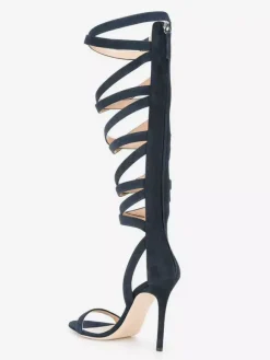 Suede Gladiator Sandals Open Toe Strappt High Heel Sandal Shoes For Women
