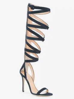 Suede Gladiator Sandals Open Toe Strappt High Heel Sandal Shoes For Women