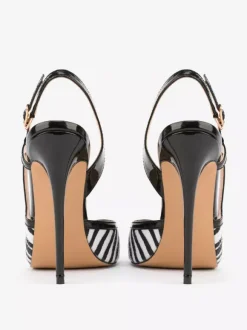 Suede High Heel Pumps Leopard Pointed Toe Slingback Pumps
