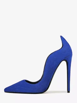 Suede High Heel Pumps Women's Pointed Toe Slip On Dress Pumps