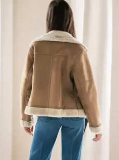 Suede Jacket Faux Shearling Winter Coat 2026 Outerwear For Women