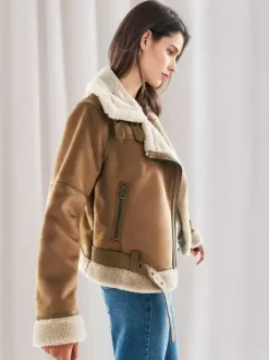 Suede Jacket Faux Shearling Winter Coat 2026 Outerwear For Women