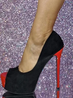 Suede Platform Pumps Blue Round Toe Sexy High Heels