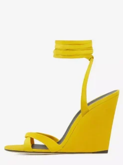 Suede Wedge Sandals Open Toe Lace Up Sandal Wedges For Women