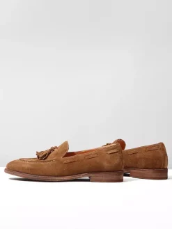 Suede Boat Loafers For Men Round Toe Slip On Casual Shoes With Tassels