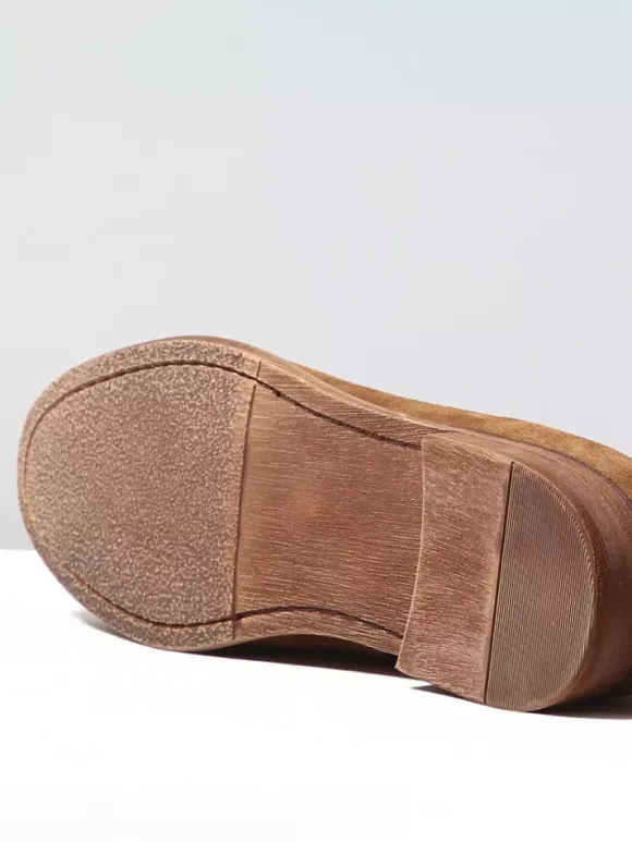 Suede Boat Loafers For Men Round Toe Slip On Casual Shoes With Tassels