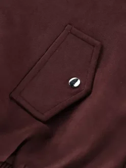 Suede Drop Shoulder Women's Cropped Jacket - Stand Collar Zip Up Slim Fit - Minimalist Spring Casual Outfits 2026