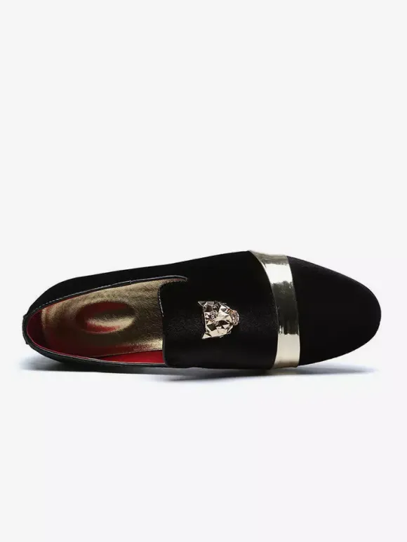 Suede Men's Loafers Round Toe Designed Flat Slip On Prom Shoes