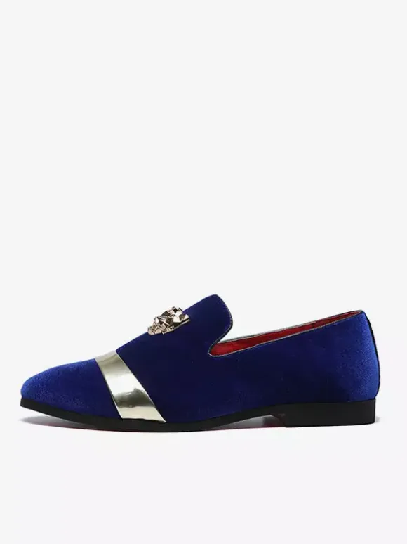 Suede Men's Loafers Round Toe Designed Flat Slip On Prom Shoes