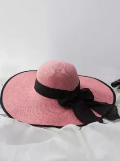 Summer Straw Hat With Oversized Brim Sun Protection Foldable Beach Sun Hat For Women 2026