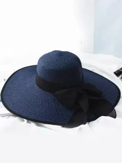 Summer Straw Hat With Oversized Brim Sun Protection Foldable Beach Sun Hat For Women 2026