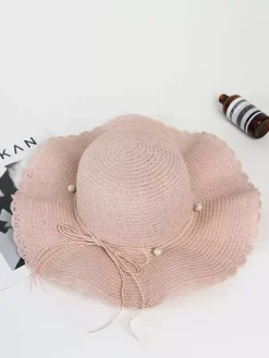 Summer Wave Wide Brim Straw Hat Sun Protection Beach Sun Hat For Women 2026