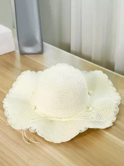 Summer Wave Wide Brim Straw Hat Sun Protection Beach Sun Hat For Women 2026