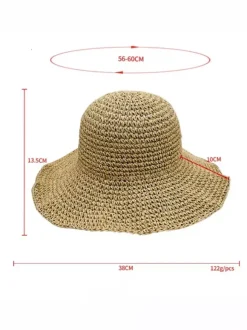Summer Woven Straw Hat For Women Sun Protection Foldable Beach Hat 2026