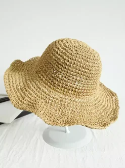 Summer Woven Straw Hat For Women Sun Protection Foldable Beach Hat 2026