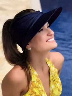 Sun Visor Hat Wide Brim Summer UPF 50+ UV Protection Elastic Hollow Cap For Women 2026