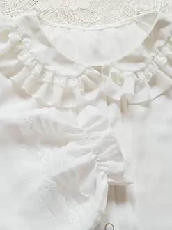 Sweet Lolita Blouses Ruffles Long Sleeves Lolita Top Blouse White Lolita Shirt