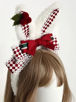 Sweet Lolita Accessories Red Bows Polyester Fiber Accessory Plaid Miscellaneous