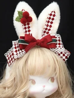 Sweet Lolita Accessories Red Bows Polyester Fiber Accessory Plaid Miscellaneous