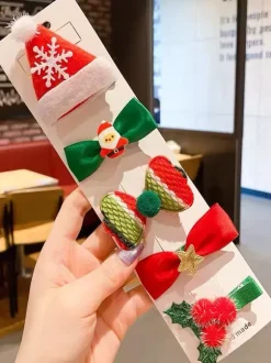 Sweet Lolita Accessories Red Bows Christmas Pattern Headwear Miscellaneous