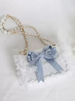 Sweet Lolita Bag Pink Organza Bows Lace Polyester Fiber Handbag Lolita Accessories