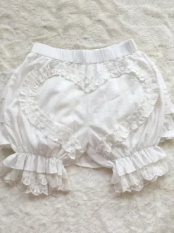 Sweet Lolita Bloomers Jacquard Loose White Lolita Shorts