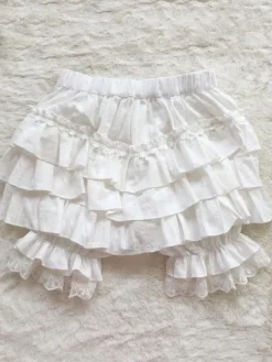 Sweet Lolita Bloomers Jacquard Loose White Lolita Shorts