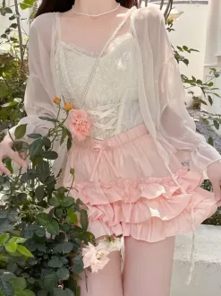 Sweet Lolita Bloomers Pink Ruffles Loose Lolita Pant