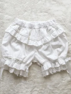 Sweet Lolita Bloomers White Jacquard Loose Lolita Shorts