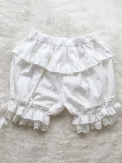 Sweet Lolita Bloomers White Jacquard Loose Lolita Shorts