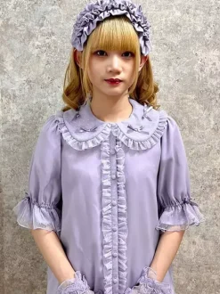 Sweet Lolita Blouses Purple Lolita Top Short Sleeves Ruffles Lace Lolita Shirt