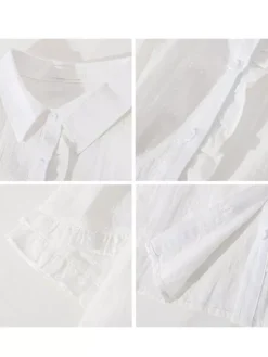 Sweet Lolita Blouses White Short Sleeves Lace Lolita Top Lolita Shirt