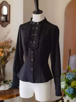 Sweet Lolita Blouses White Long Sleeves Lolita Top Ruffles Lolita Shirt