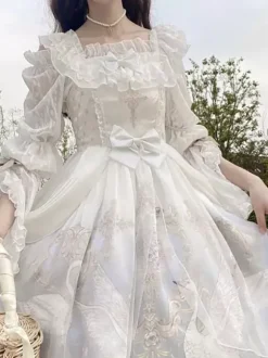Sweet Lolita Blouses White Long Sleeves Lolita Top Ruffles Lolita Shirt