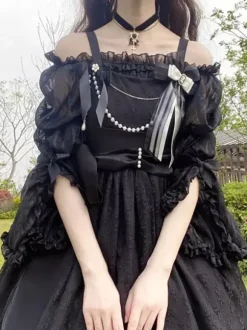 Sweet Lolita Blouses White Long Sleeves Lolita Top Ruffles Lolita Shirt