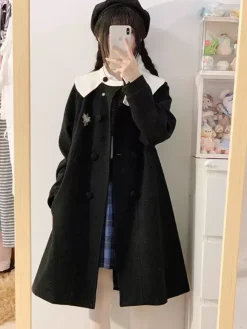 Sweet Lolita Coats Black Coat Overcoat Polyester Fall Lolita Outwears
