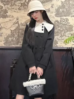 Sweet Lolita Coats Black Coat Overcoat Polyester Fall Lolita Outwears