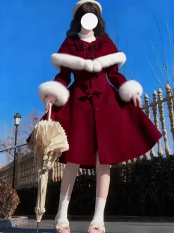 Sweet Lolita Coats Pink Coat Bows Overcoat Polyester Winter Lolita Outwears