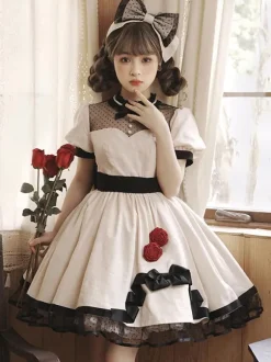 Sweet Lolita Dress Cotton Short Sleeves Jumper Sweet Lolita Dress