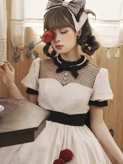 Sweet Lolita Dress Cotton Short Sleeves Jumper Sweet Lolita Dress