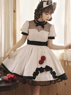Sweet Lolita Dress Cotton Short Sleeves Jumper Sweet Lolita Dress