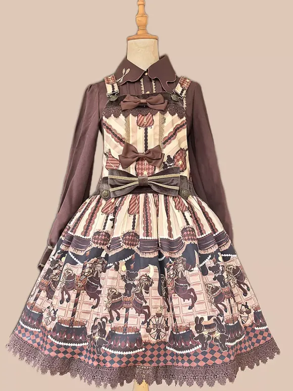 Sweet Lolita Dress Cotton Sleeveless Bows Sweet Jumper Lolita Dress