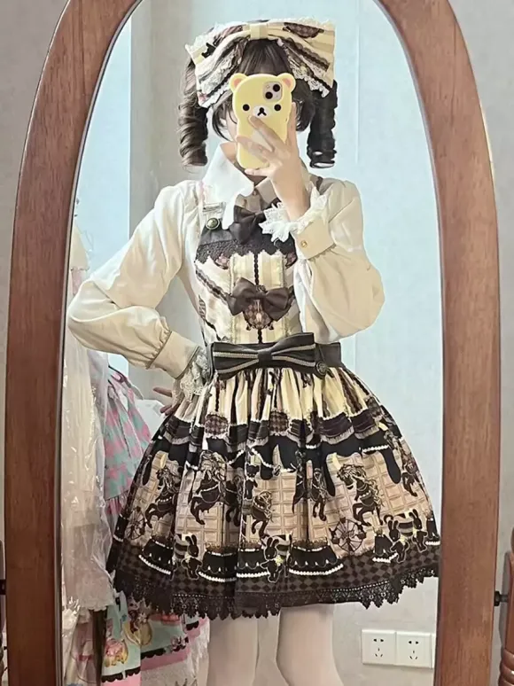 Sweet Lolita Dress Cotton Sleeveless Bows Sweet Jumper Lolita Dress