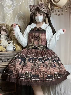 Sweet Lolita Dress Cotton Sleeveless Bows Sweet Jumper Lolita Dress