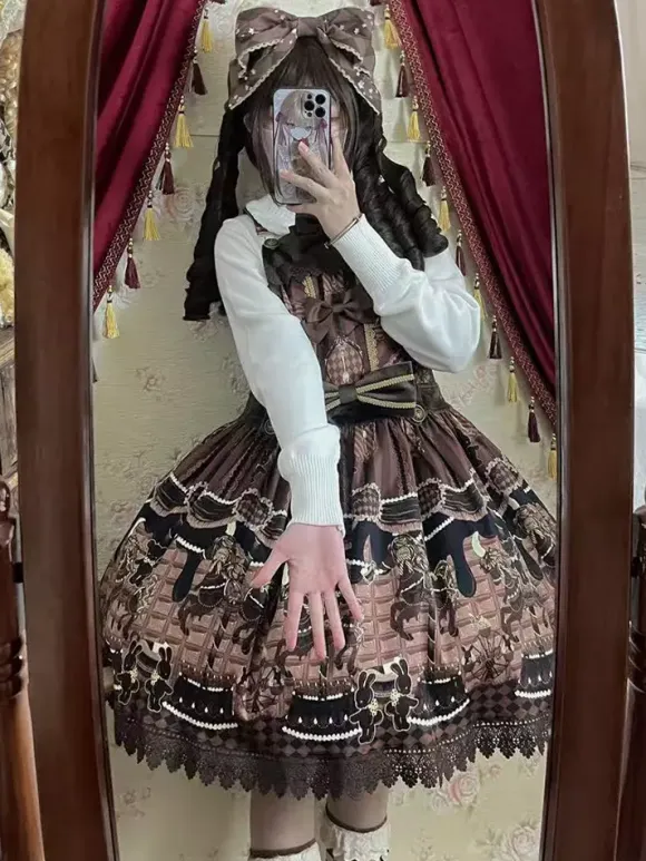 Sweet Lolita Dress Cotton Sleeveless Bows Sweet Jumper Lolita Dress